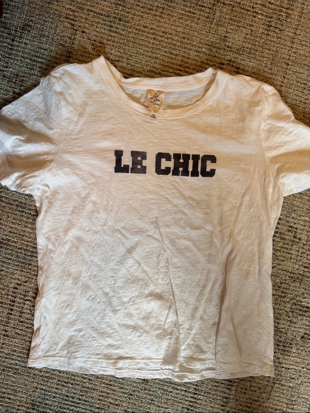 cinq a sept White Tee with Black 'LE CHIC' Graphic
